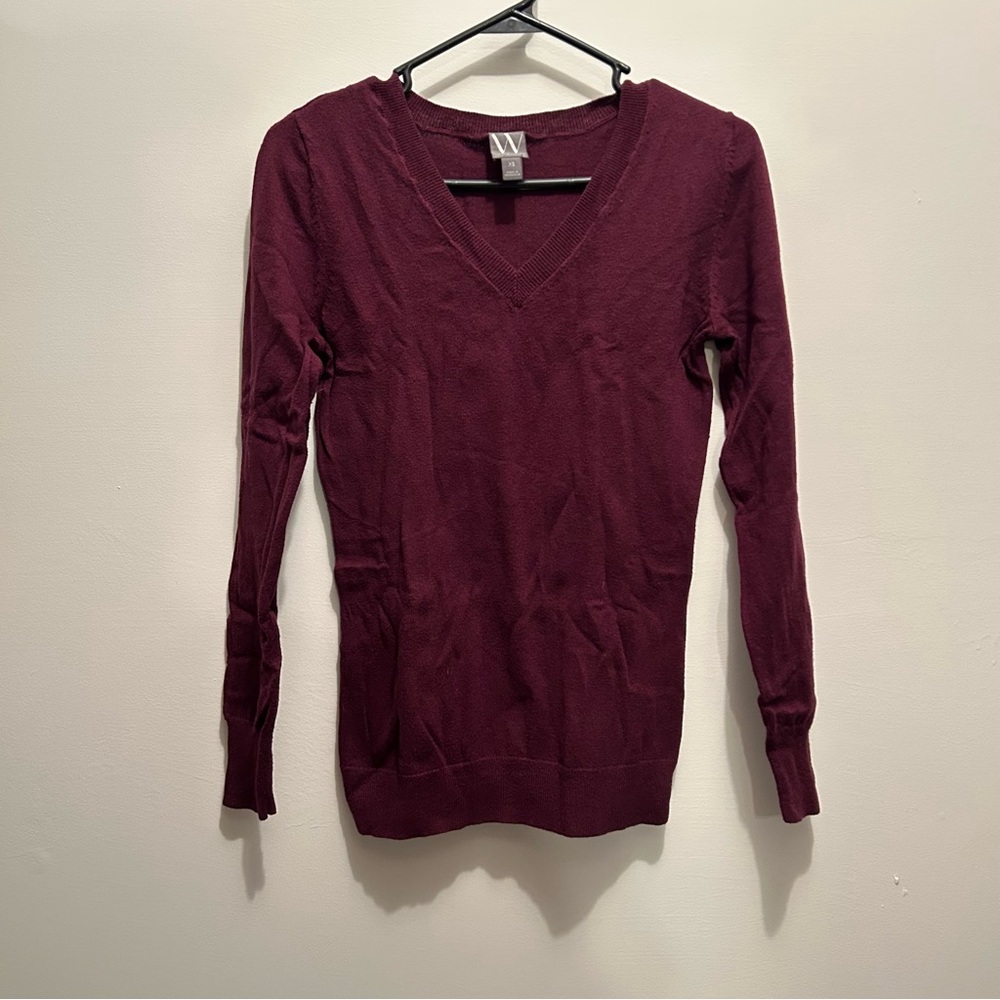 Worthington Women's V-Neck Sweater - Burgundy